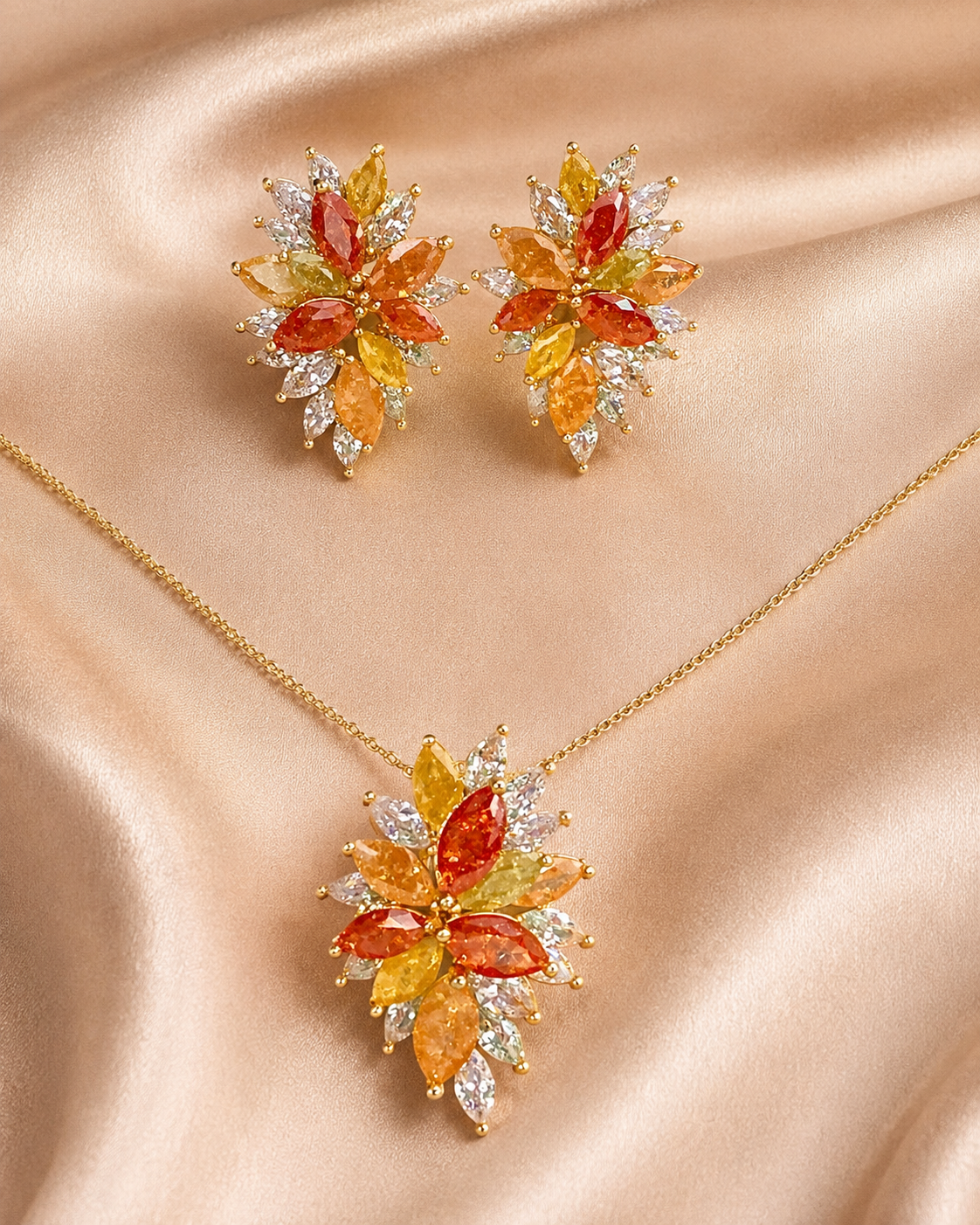 Autumn Bloom Gold Jewellery Set