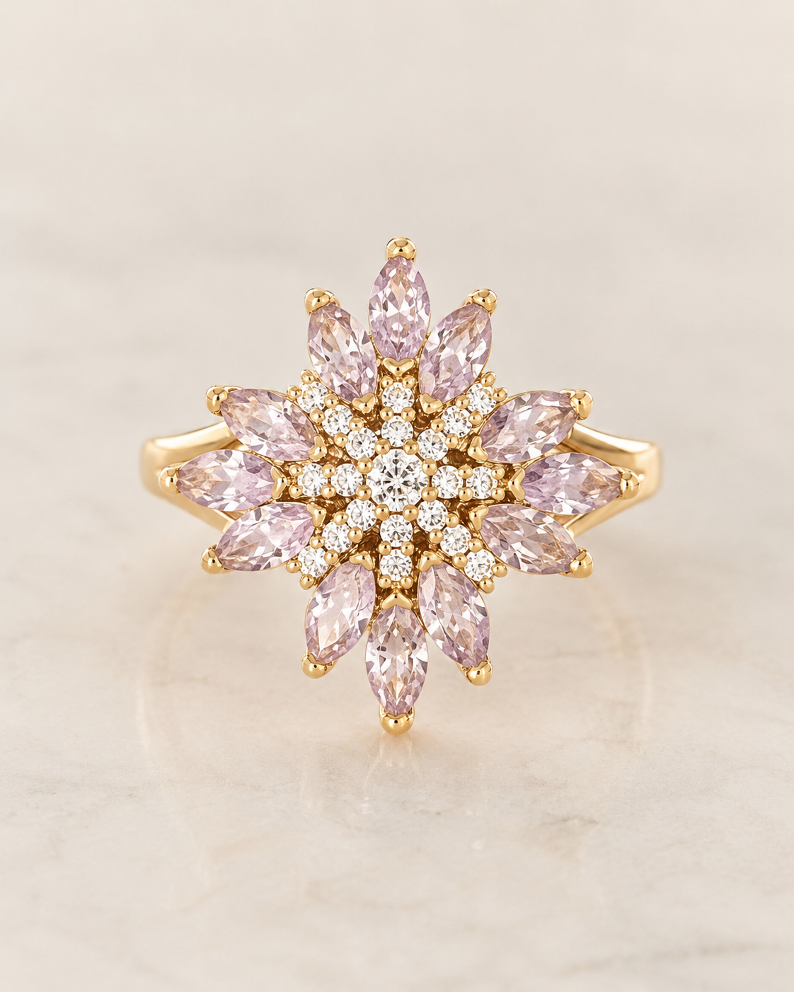 Blush Blossom Statement Ring