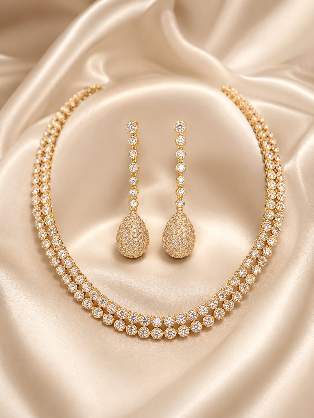 Double Tennis Necklace Set