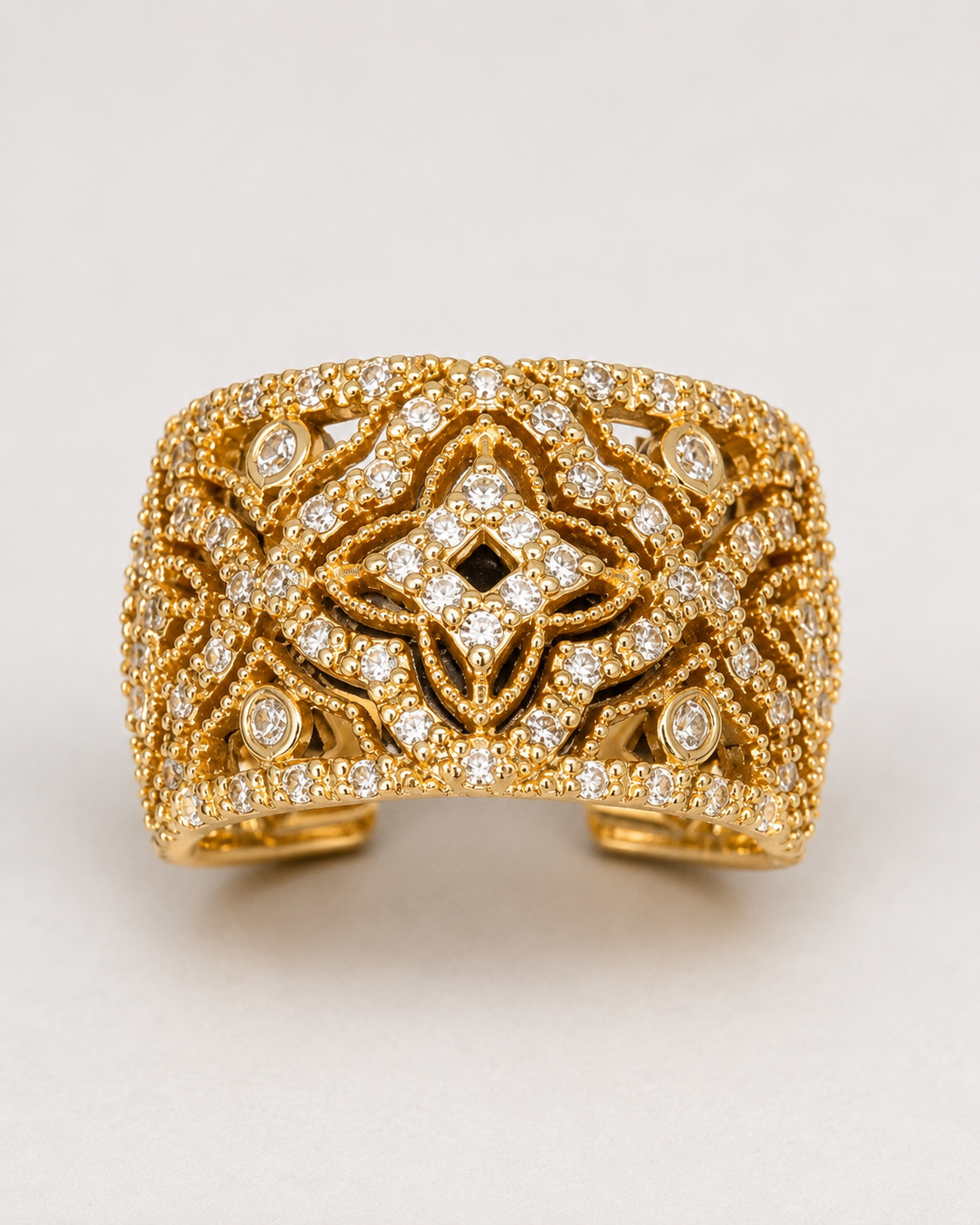 Golden Filigree Statement Ring