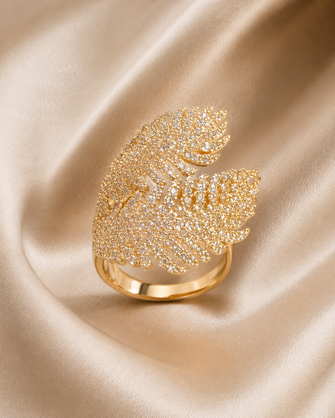 Pavé Feather Wrap Ring