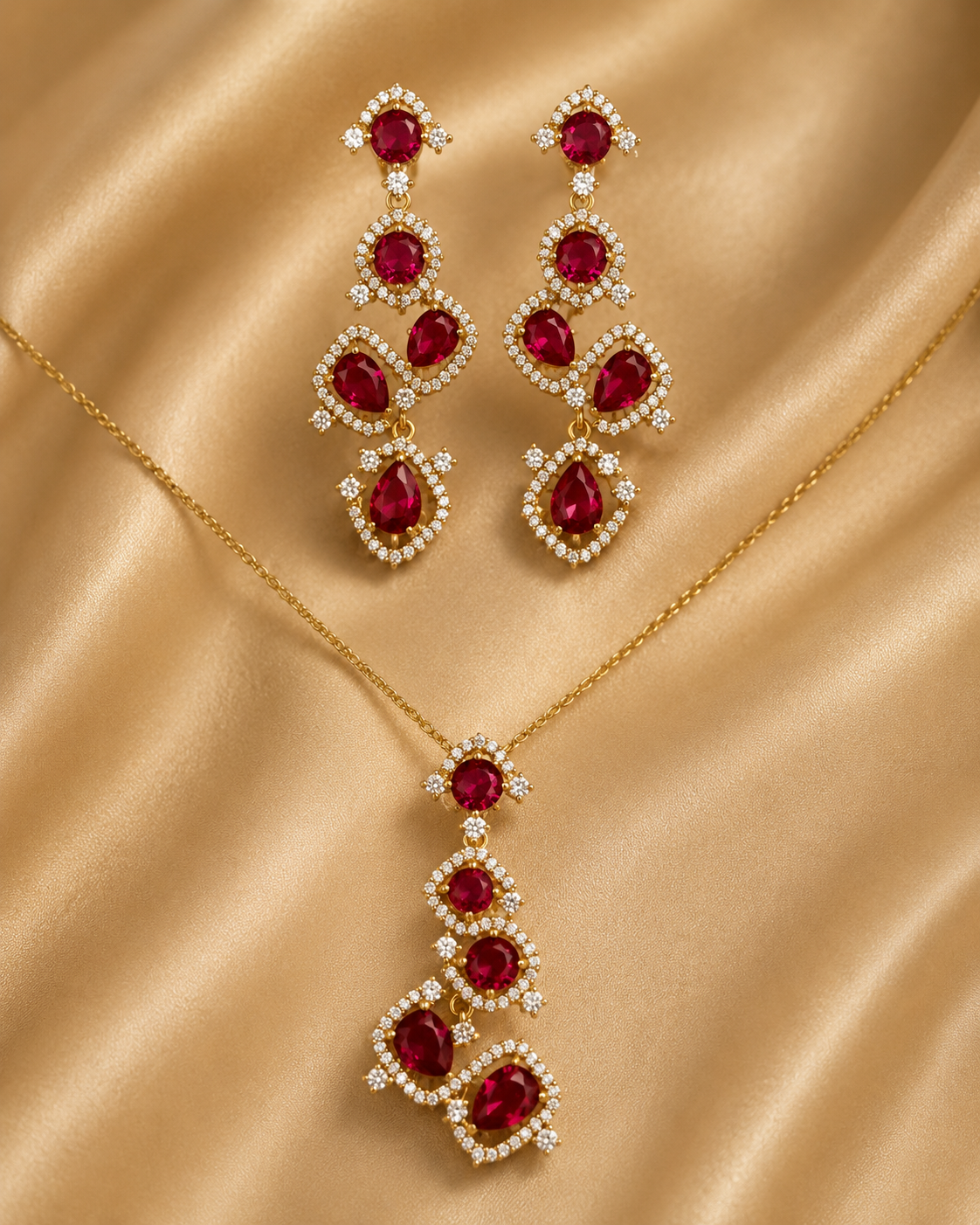 Ruby Cascade Set