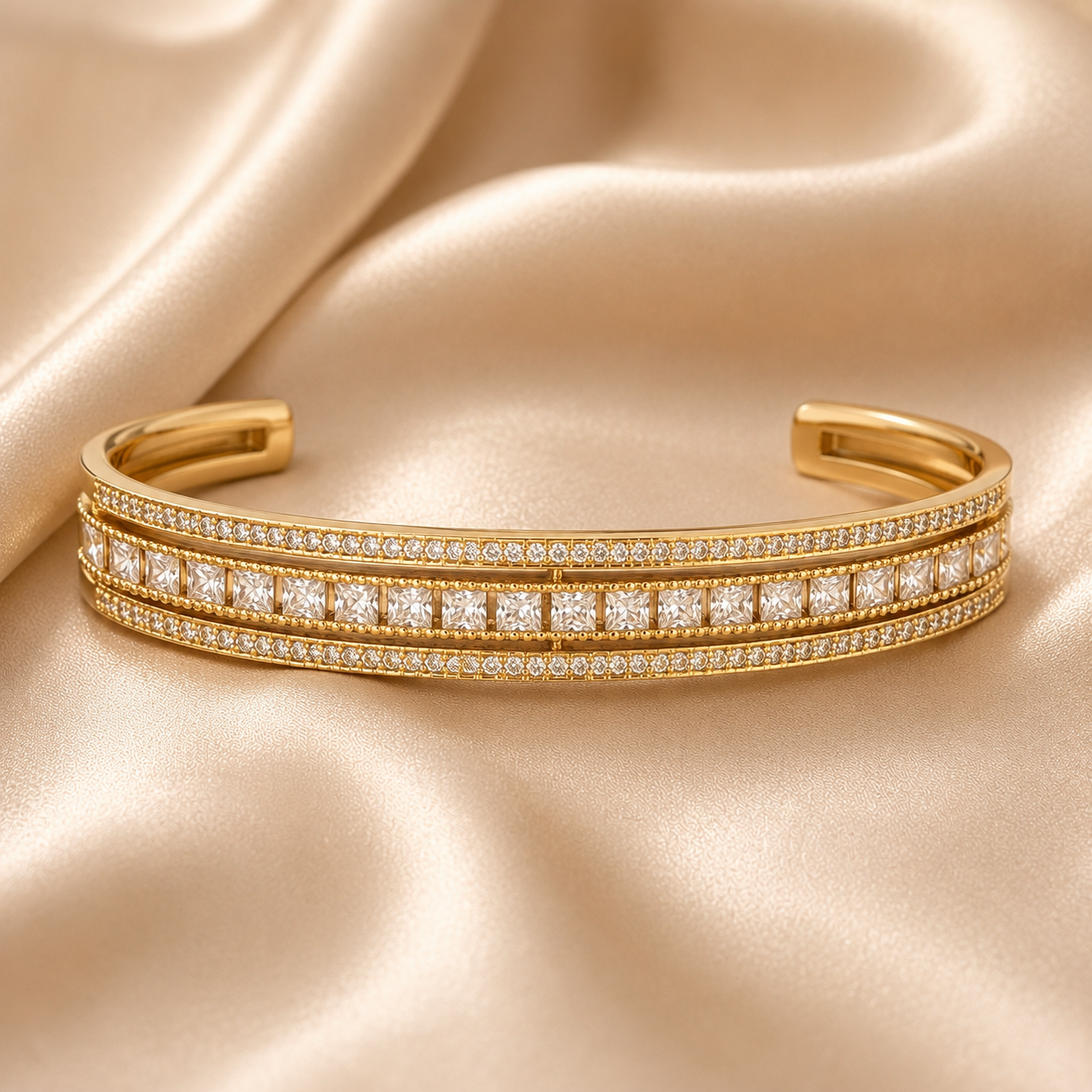Crystal Bar Cuff Bangle