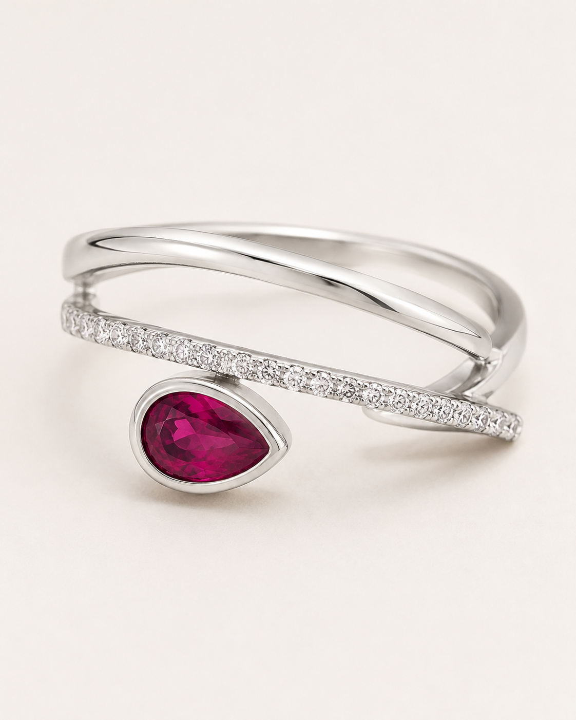 Ruby Teardrop Wrap Ring