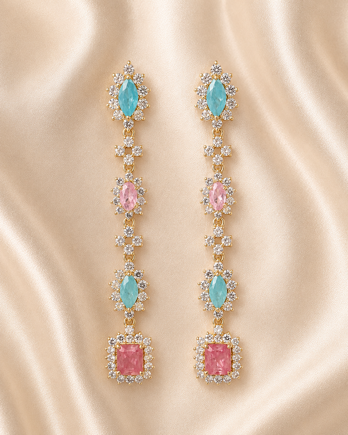 Pastel Gemstone Drop Earrings