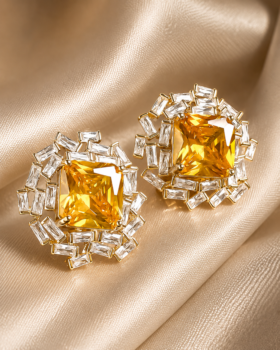 Golden Radiance Stud Earrings