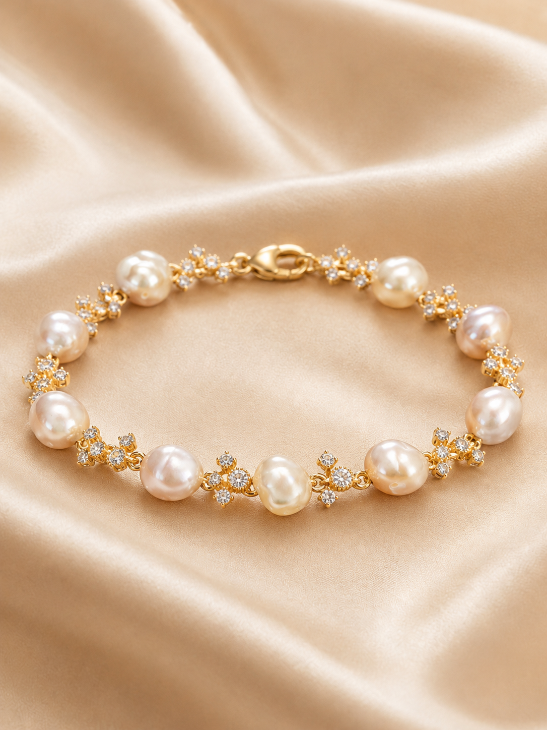 Luminous Pearl Blossom Bracelet