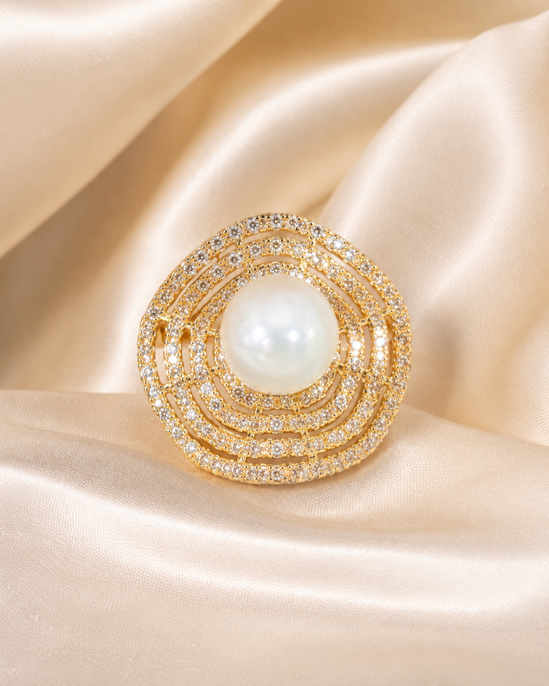 Pearl Halo Statement Ring