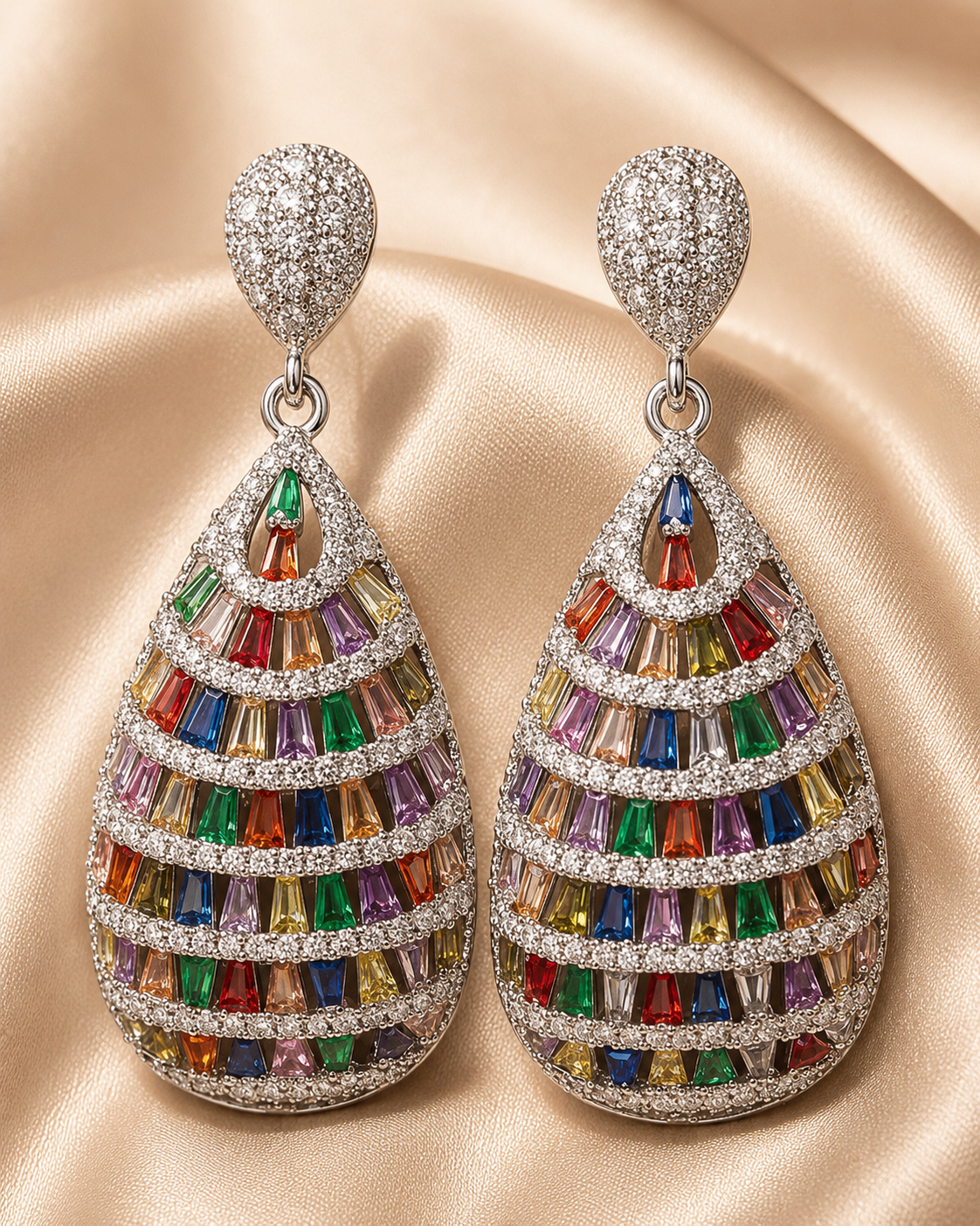 Prism Cascade Statement Earrings