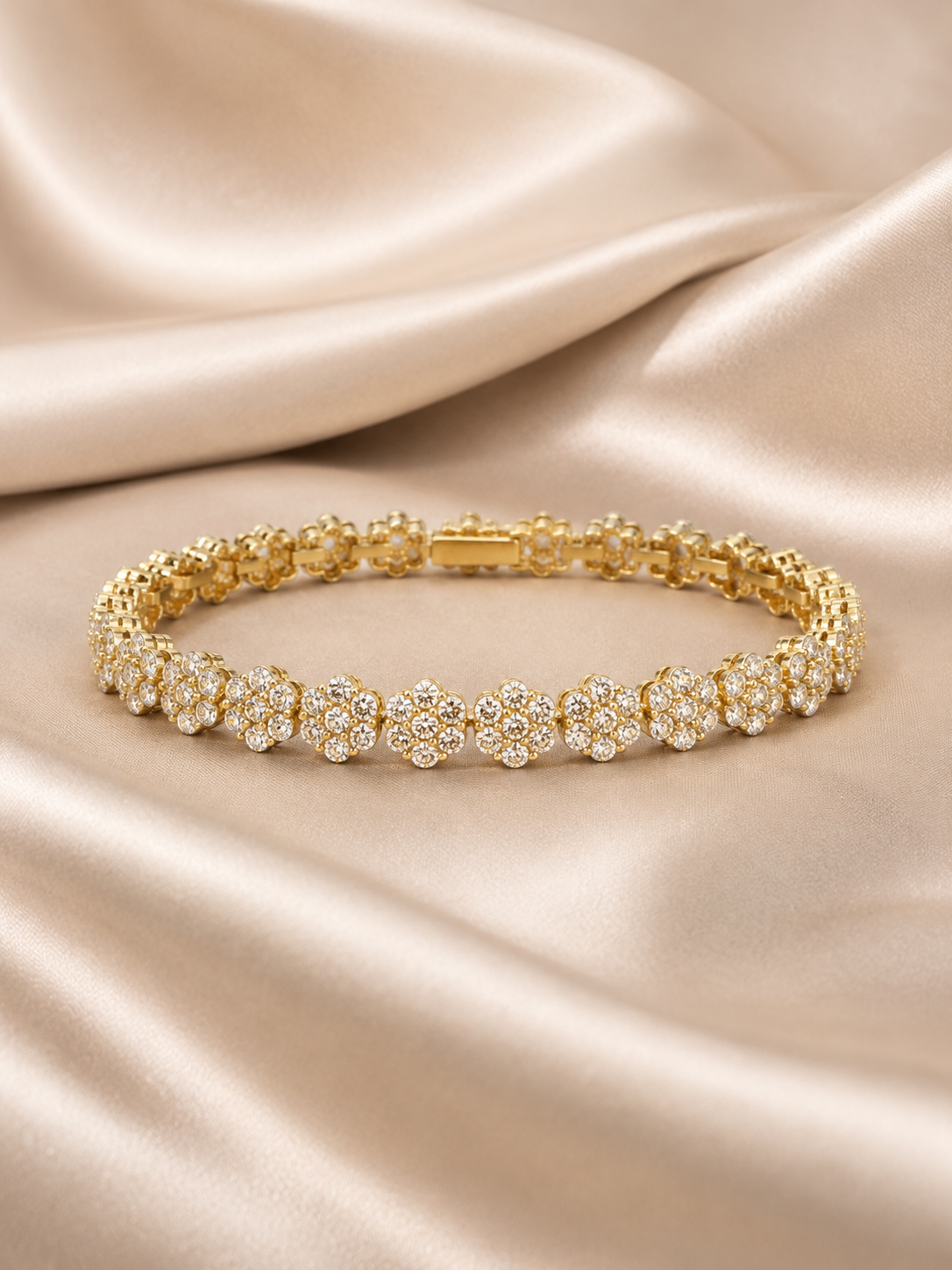 Crystal Blossom Gold Bracelet