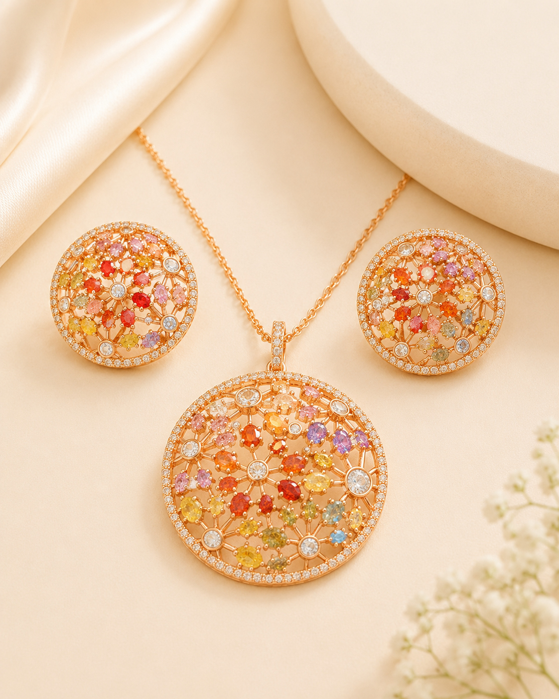 Multicolour Radiance Necklace Set