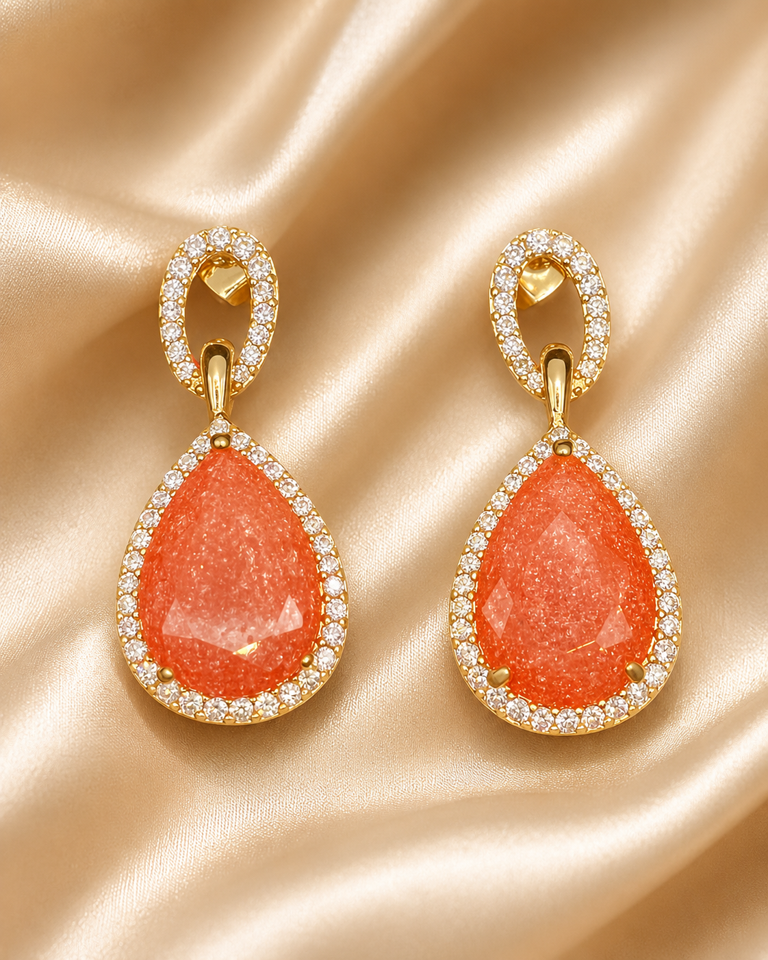 Sunset Coral Drop Earrings