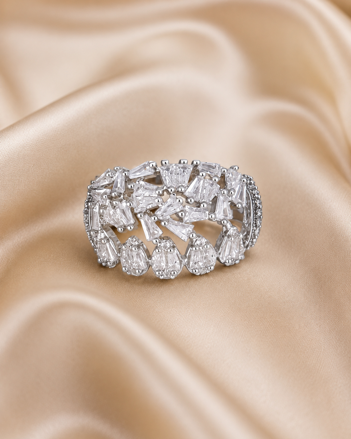 Crystal Mosaic Statement Ring