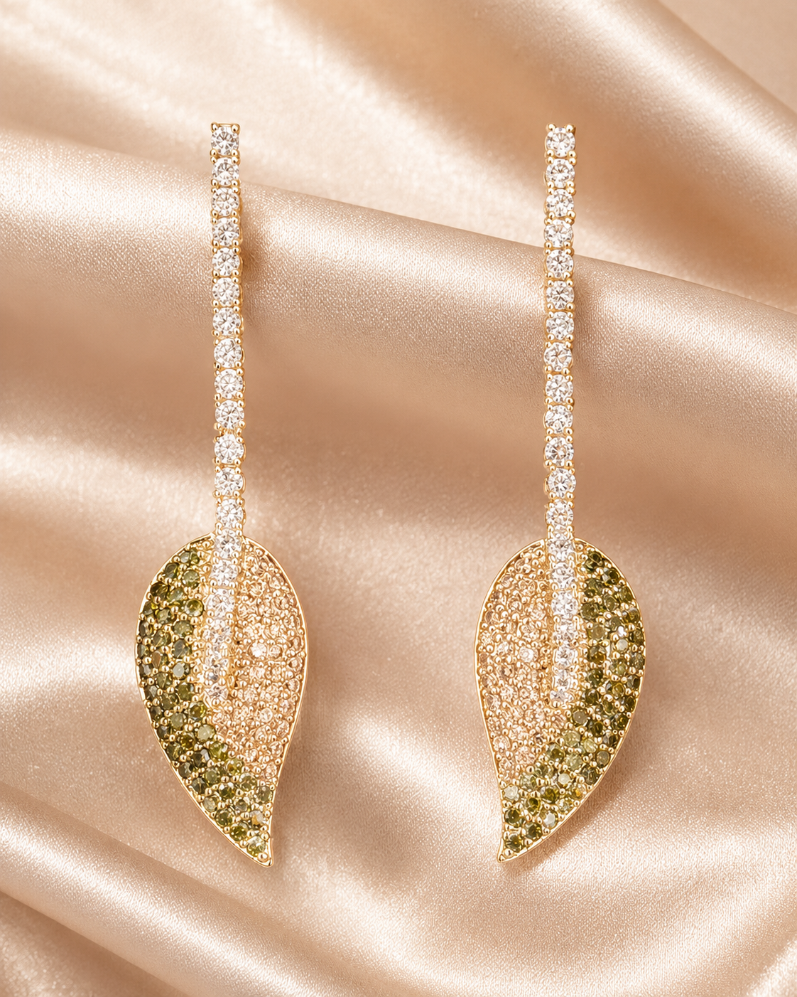 Golden Leaf Drop Earrings