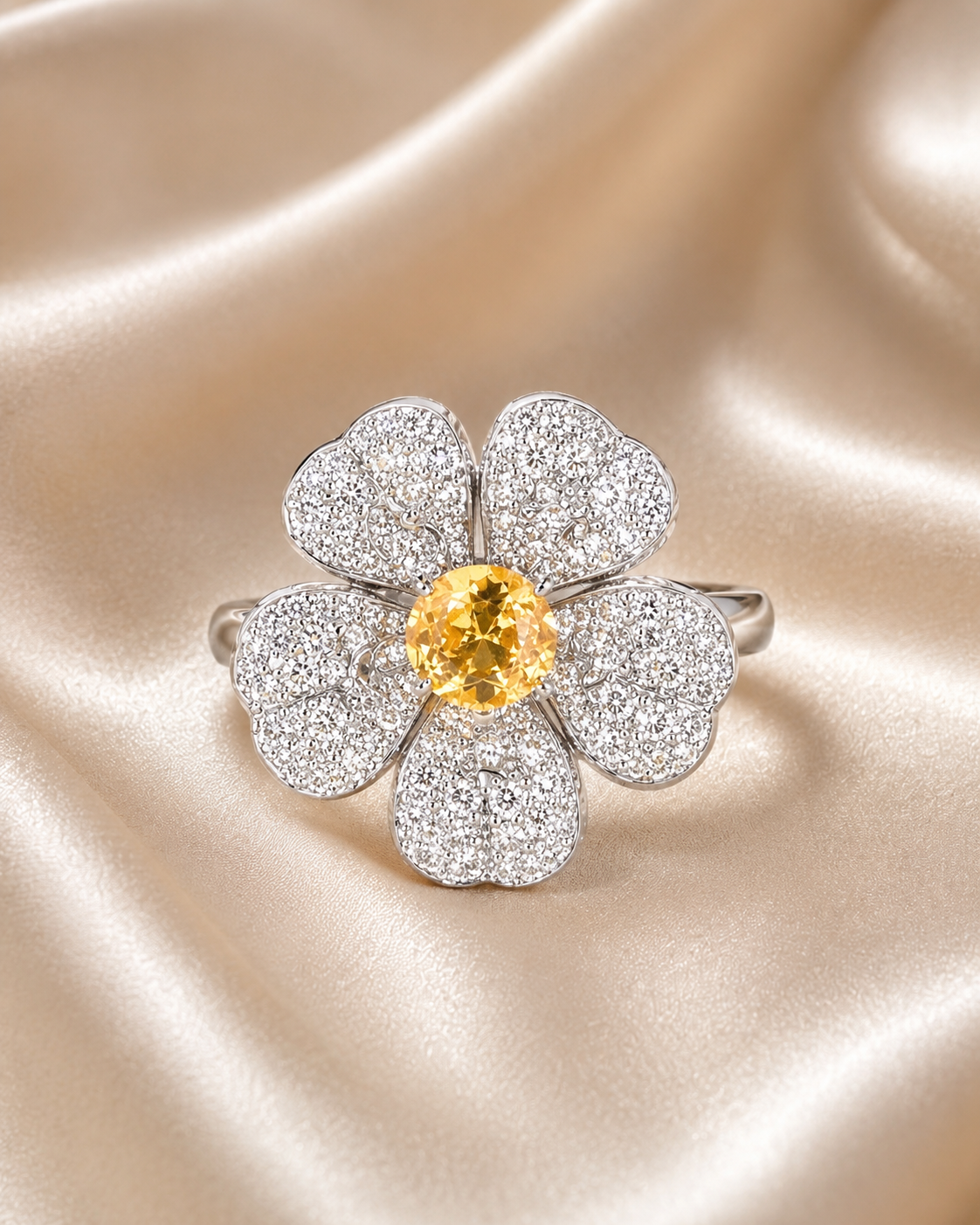Golden Bloom Flower Ring