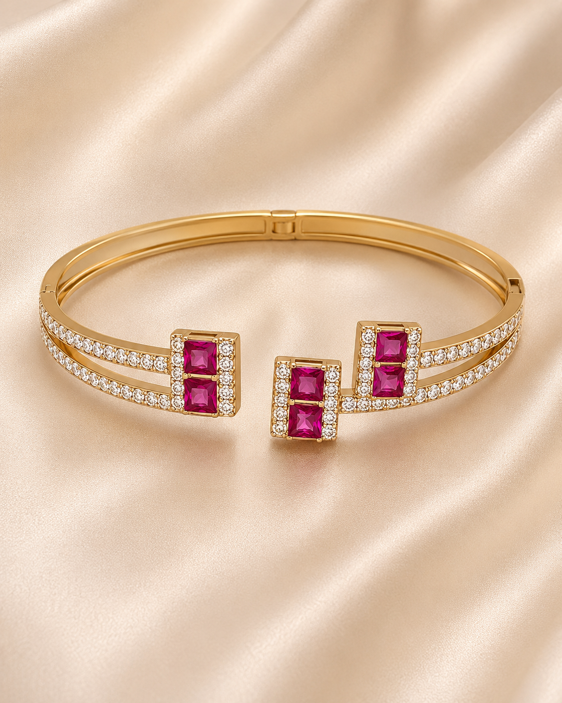 Ruby Square Cuff Bangle