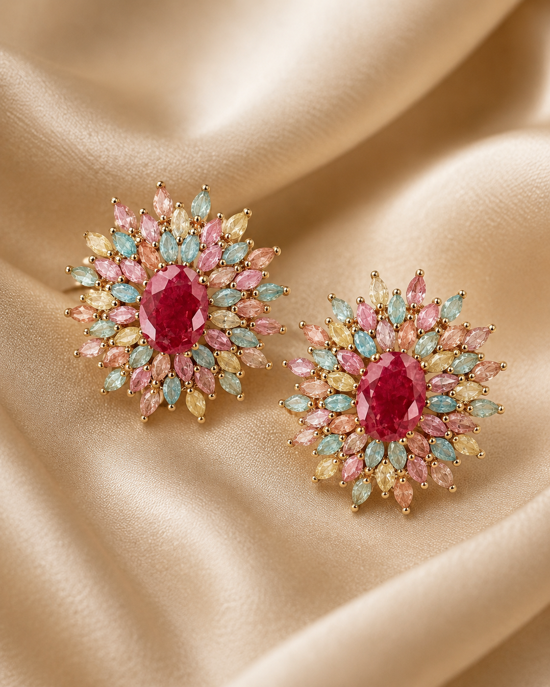 Pastel Bloom Stud Earrings