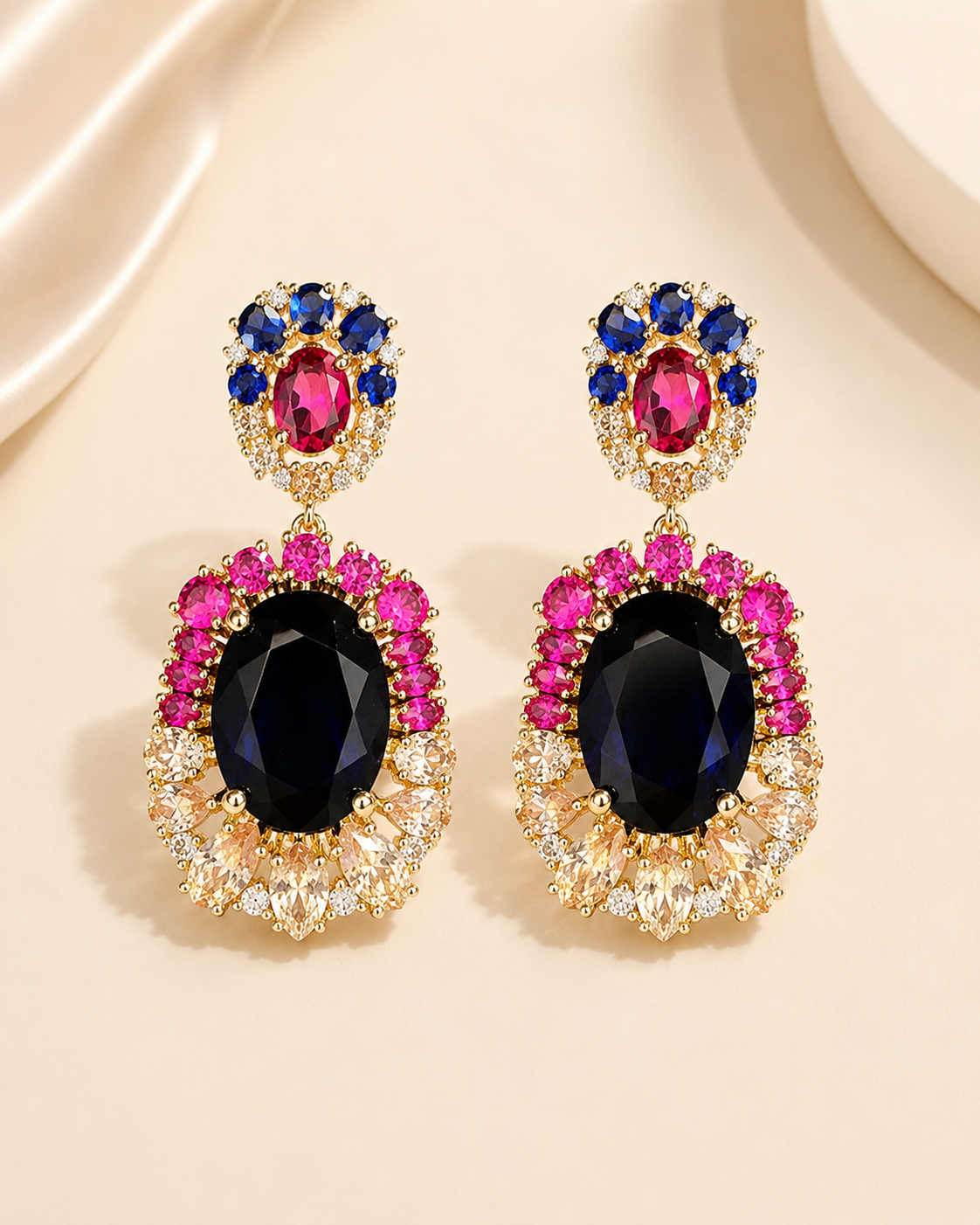 Midnight Jewel Statement Earrings