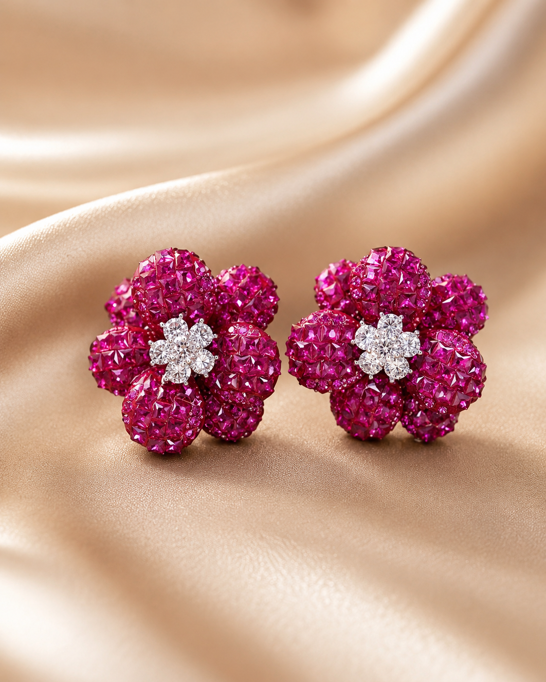 Pink Bloom Stud Earrings